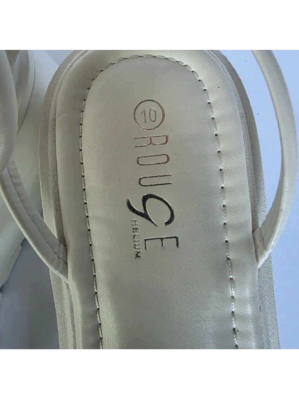 Rouge White Platform Sandals Strappy Chunky Lug Sole Costal Summer Shoes. Sz 10